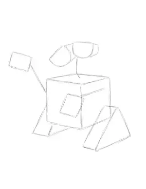 ... it for the initial sketch of wall e you have the basic wall e shape so
