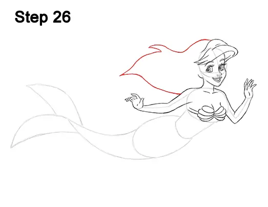 How to Draw Ariel from The Little Mermaid (Full Body)