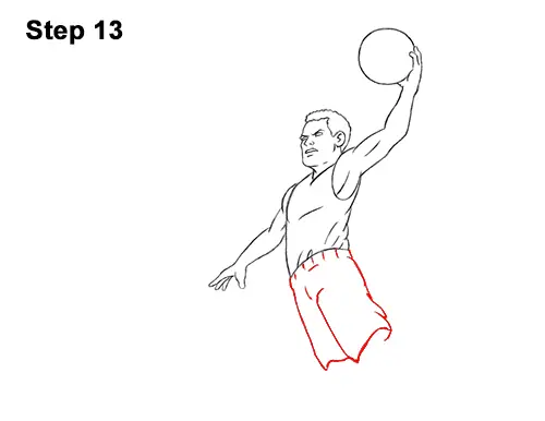 How to a Draw Cartoon Basketball Player Dunking 13