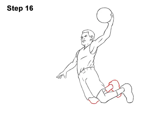 How to a Draw Cartoon Basketball Player Dunking 16