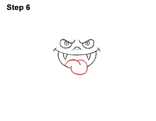 How to Draw Angry Funny Cute Halloween Cartoon Bat 6