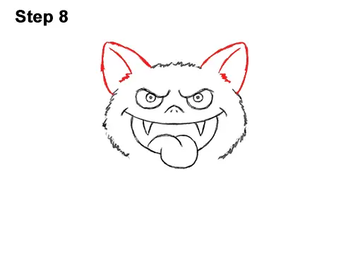 How to Draw Angry Funny Cute Halloween Cartoon Bat 8
