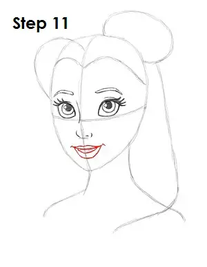 How to Draw Belle Step 11