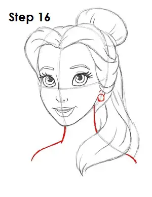 How to Draw Belle Step 16