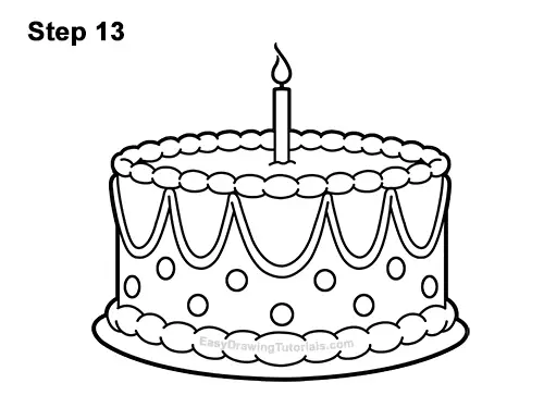 How To Draw A Cartoon Birthday Cake - GreenStarCandy