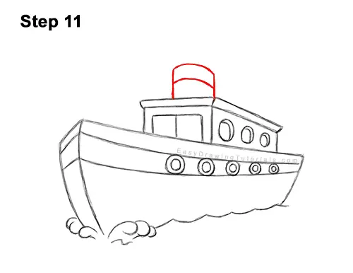 How to Draw Cartoon Boat Ship 11