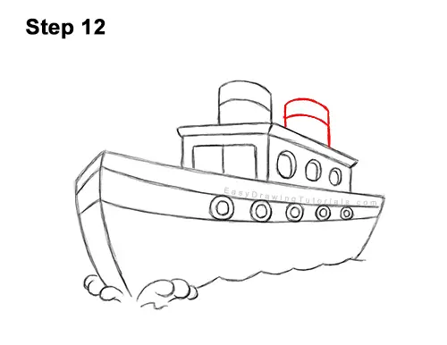 How to Draw Cartoon Boat Ship 12