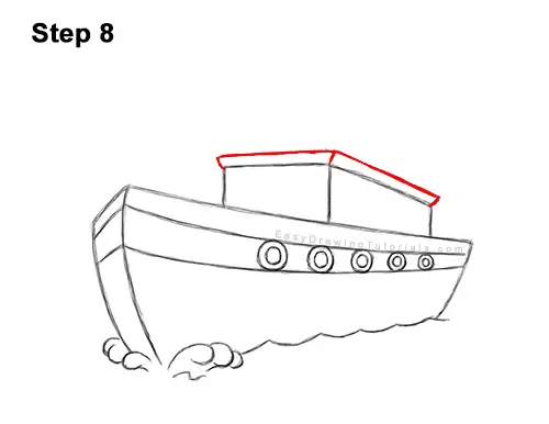 How to Draw Cartoon Boat Ship 8