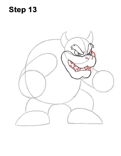 How to Draw Bowser Super Mario Nintendo Full Body 13