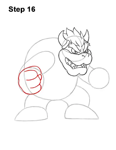 How to Draw Bowser Super Mario Nintendo Full Body 16