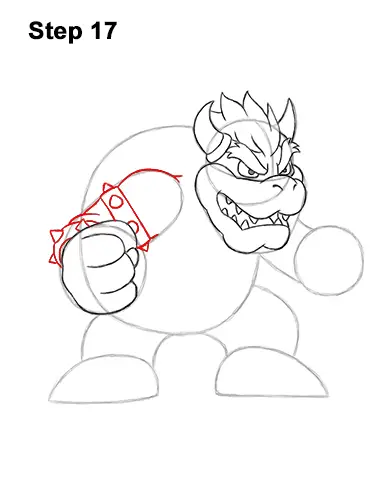 How to Draw Bowser Super Mario Nintendo Full Body 17