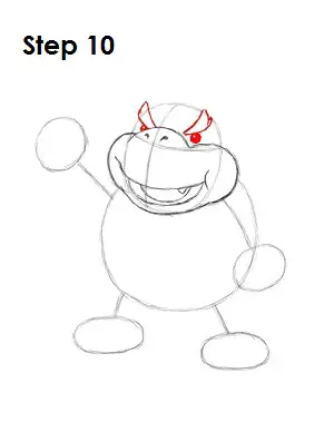How to Draw Bowser Jr. Step 10