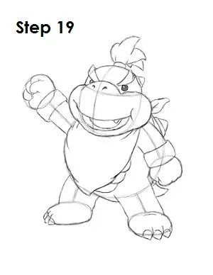 How to Draw Bowser Jr. Step 19