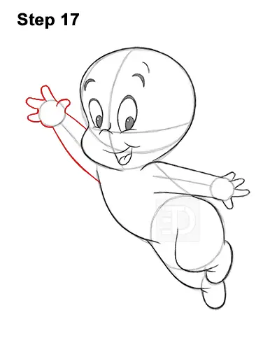 How to Draw Casper the Friendly Ghost Halloween 17