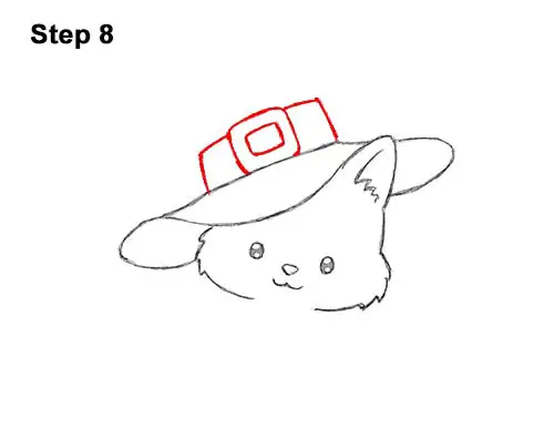 How to Draw Cute Cartoon Cat Kitten Witch Hat Halloween 8