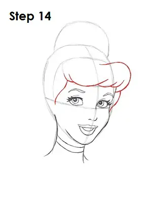 How to Draw Cinderella Step 14