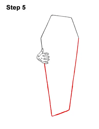 How to Draw a Coffin Zombie Hand Halloween 5