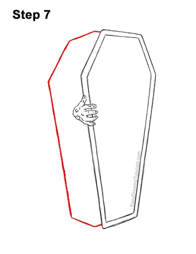 How to Draw a Coffin Zombie Hand Halloween 7