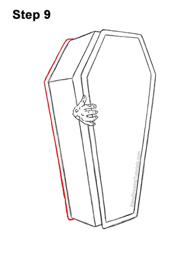 How to Draw a Coffin Zombie Hand Halloween 9