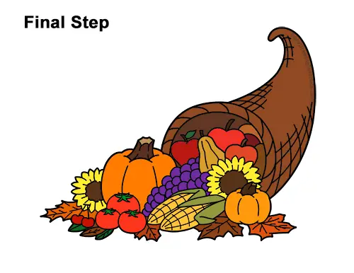 How to Draw a Cornucopia VIDEO & Step-by-Step Pictures