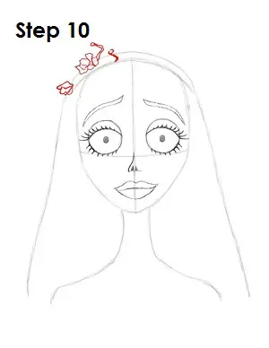 How to Draw Corpse Bride Step 10