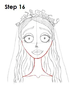 How to Draw Corpse Bride Step 16