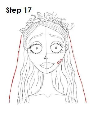 How to Draw Corpse Bride Step 17