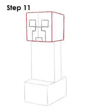Draw Minecraft Creeper 11