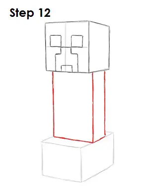 Draw Minecraft Creeper 12