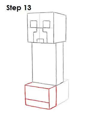 Draw Minecraft Creeper 13