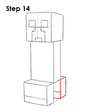 Draw Minecraft Creeper 14