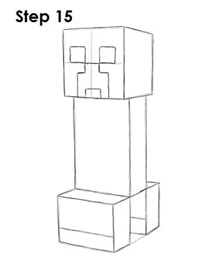 Draw Minecraft Creeper 15
