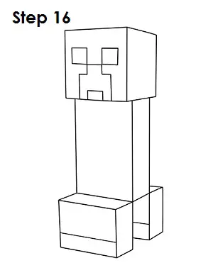 Draw Minecraft Creeper 16