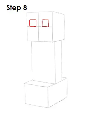 Draw Minecraft Creeper 8