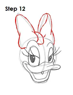  Draw Daisy Duck Step 12