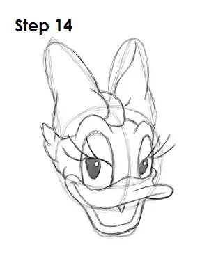  Draw Daisy Duck Step 14