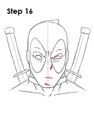 deadpool face sketch