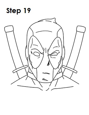 deadpool face sketch