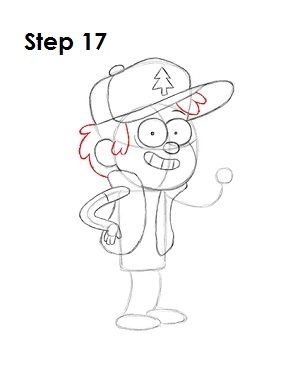 Draw Dipper Pines Step 17