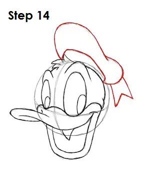 Draw Donald Duck Step 14
