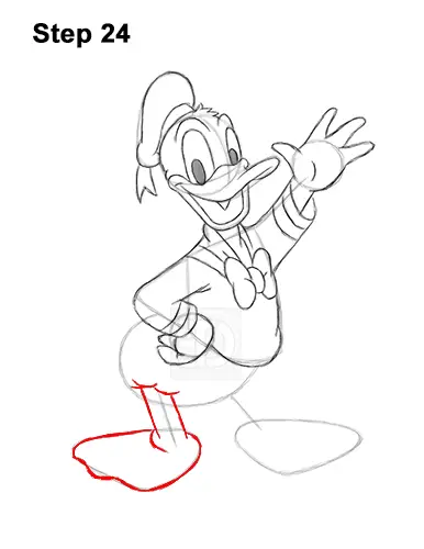 How to Draw Donald Duck Full Body 24