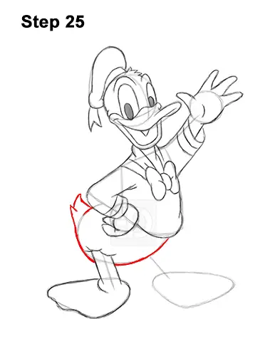 How to Draw Donald Duck Full Body 25