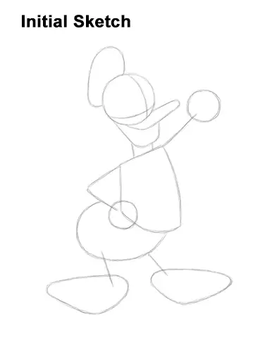 How to Draw Donald Duck Full Body Guides Lines