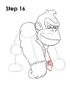 Draw Donkey Kong Step 16