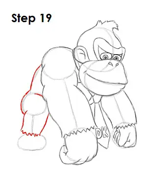 Draw Donkey Kong Step 19