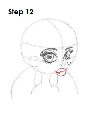 How to Draw Draculaura Step 12