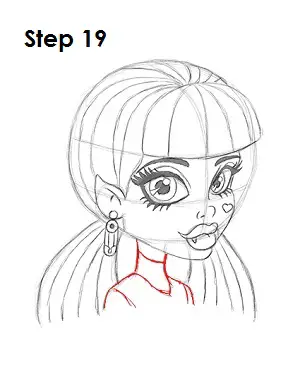 How to Draw Draculaura Step 19