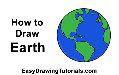 How to Draw Cartoon Planet Earth World Globe Clipart