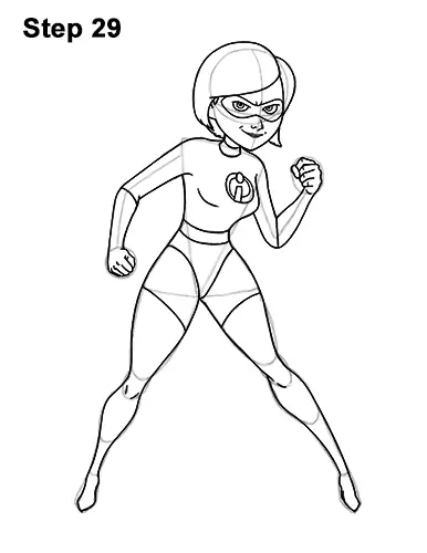 How to Draw Elastigirl Helen Parr Incredibles 29