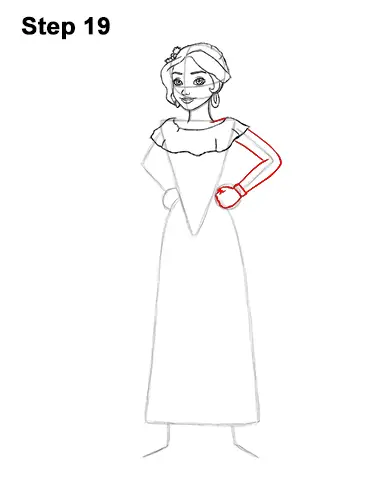 How to Draw Princess Elena of Avalor Full Body 19